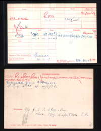 WW1 Index Card