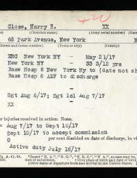 WW1 US Officer Card